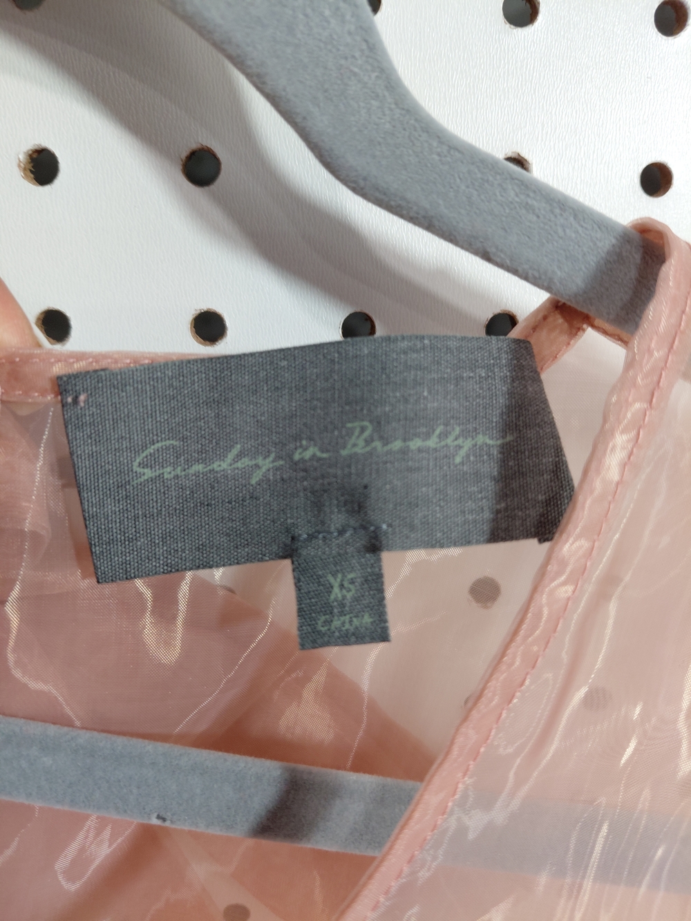 Sunday in Brooklyn Peach Puff Organza Peplum Blouse - Picture 4 of 5